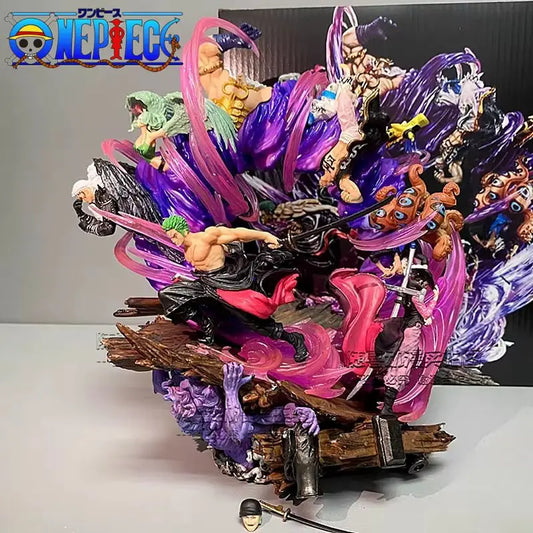 24cm One Piece Anime Figures Zoro Gk Figurine Onigashima King Of Hell Action Figure Pvc Statue Model Decoration Gift Toys