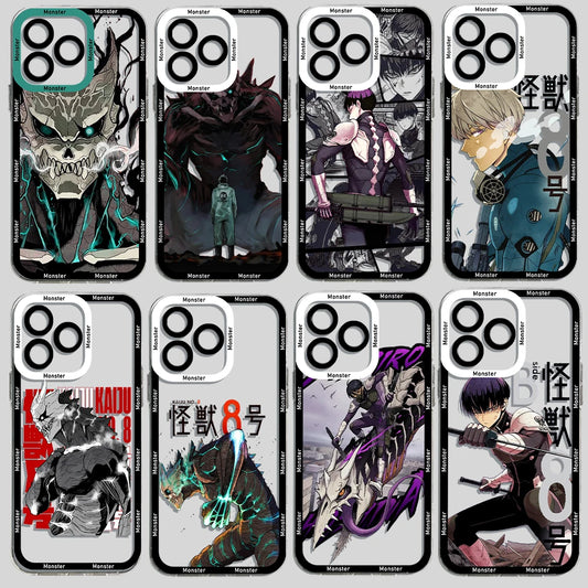 Anime Kaiju No 8 Clear Case For Samsung A73 A72 A71 A55 A52 A51 A50 A42 A35 A33 A32 A31 A30 A24 A23 A22 A13 A12 A05 5G Cover