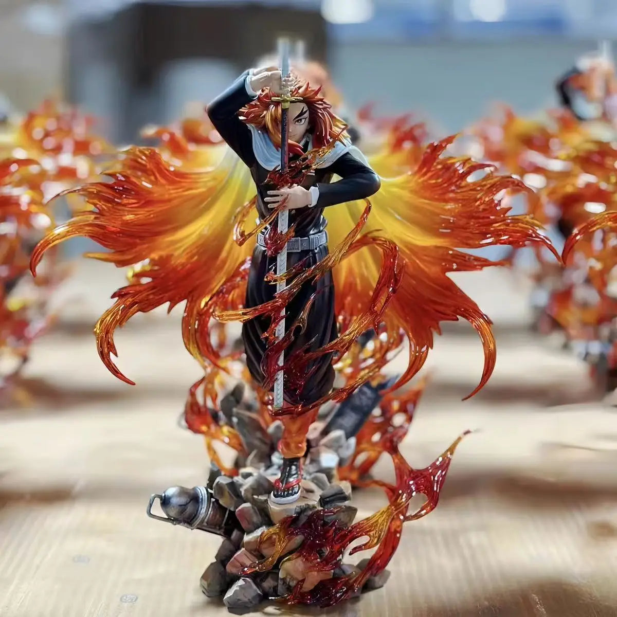 30cm Demon Slayer Rengoku Kyoujurou Anime Figure Rengoku Kyoujurou Figurine Pvc Model Statue Collection Decoration Desk Toy Gift