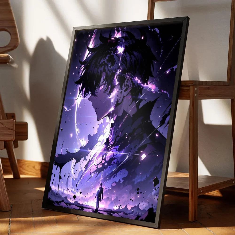 1PC Solo Leveling Poster Self-adhesive Art Waterproof Paper Sticker Coffee House Bar Room Wall Decor