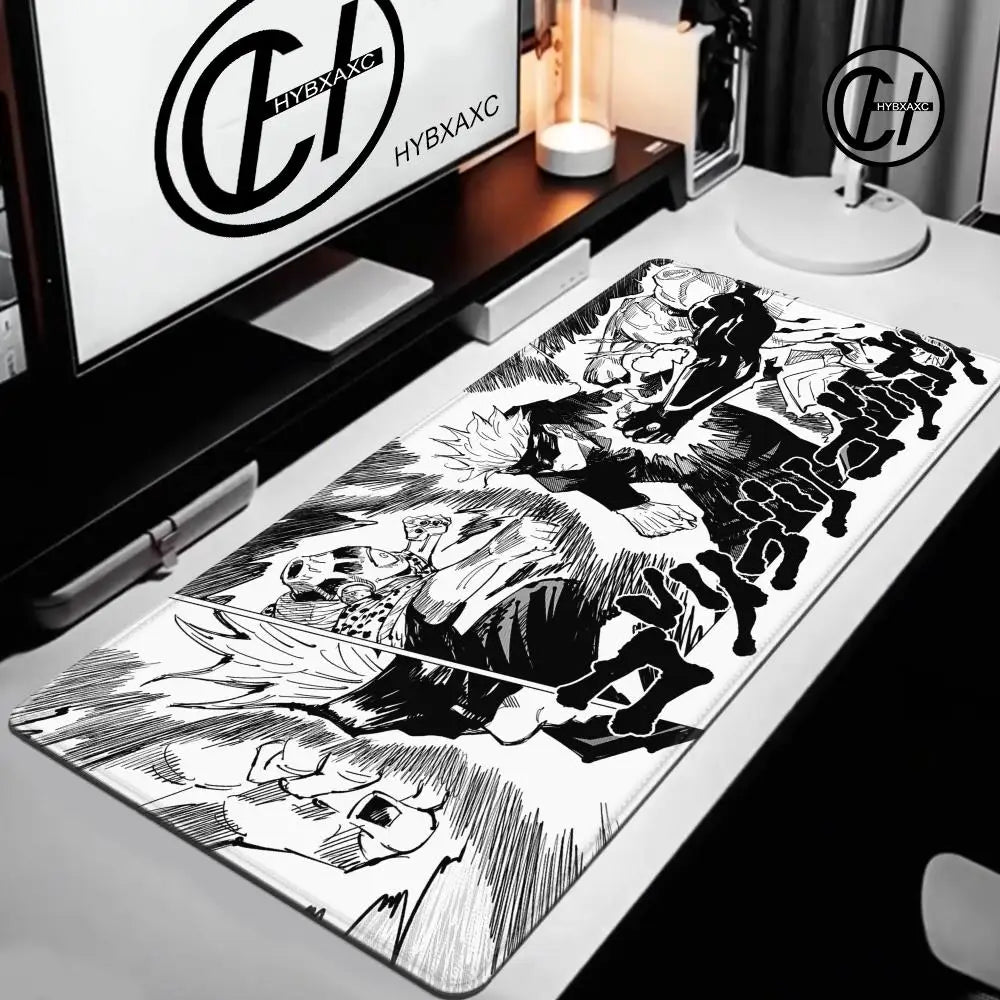 90x40CM Black Anime Jujutsu Kaisen Large Mouse Pad Ryomen Sukuna MousePads Computer Gaming Peripheral Accessories Desk Mat