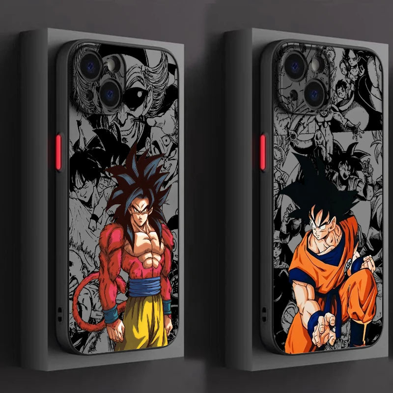 Comic D-Dragon Ball Son Goku Frosted Translucent For Apple iPhone 15 14 13 12 11 XS XR X 8 7 SE Pro Max Plus Mini Back