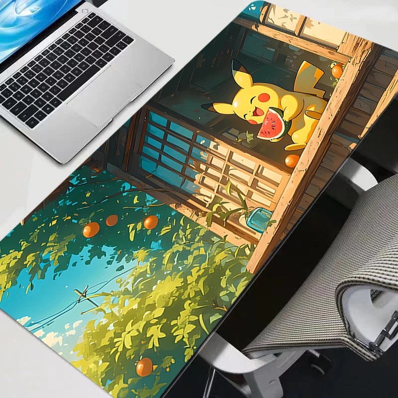 Mouse Pad Large P-Pikachu Rubber PC Computer Gaming Accessories Mousepad Desk Mat Locking Edge Gamer Carpet Mouse Pads
