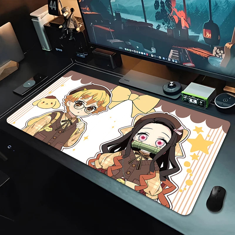 Demon Slayer Agatsuma Zenitsu Mousepad New MousePads Keyboard Pad Mouse Mat Gamer Soft Office Carpet HD PC carpet Big Mouse Pad