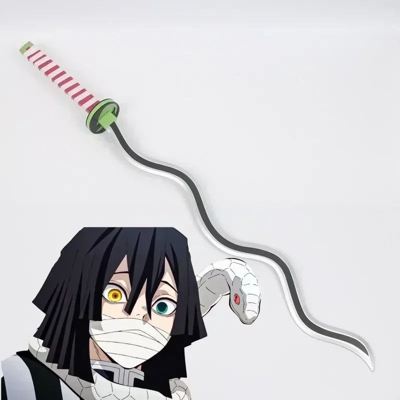 104cm Demon Slayer Kokushibo Katana Kimetsu No Yaiba Blade Sword Anime Cosplay Prop Real Size Japanese Katana Samurai Sabre Toy