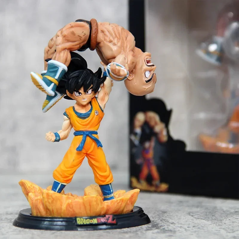 12cm/4.7 inches Dragon Ball anime character Goku lifting Nappa PVC Action Figure Figurine Model Collection Decoration Toys Gift