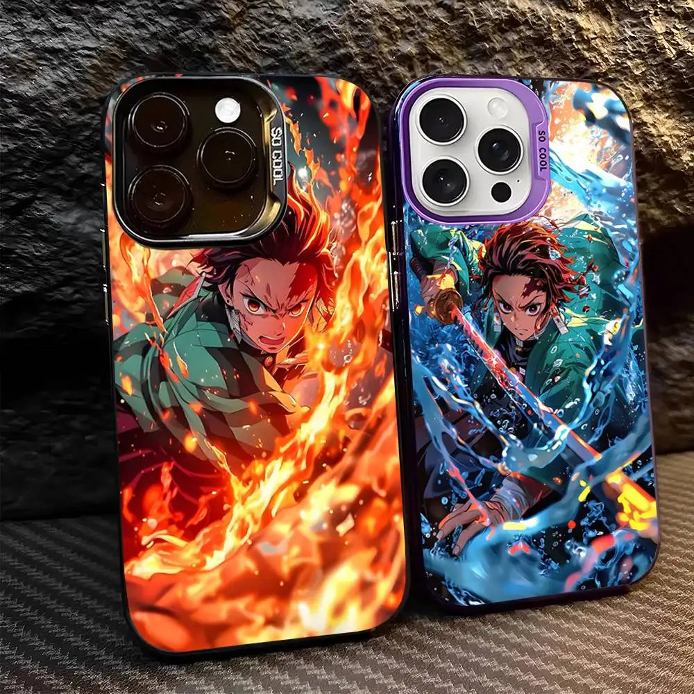 Demon Slayer Eyes Phone Case For iPhone 17 16 15 14 13 12 11 Pro MAX Matte Shockproof Back Anti Fall Matte Cover