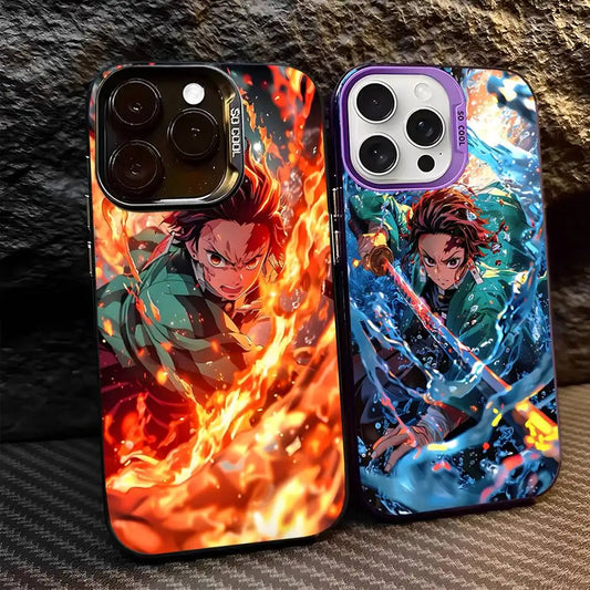 Demon Slayer Eyes Phone Case For iPhone 17 16 15 14 13 12 11 Pro MAX Matte Shockproof Back Anti Fall Matte Cover