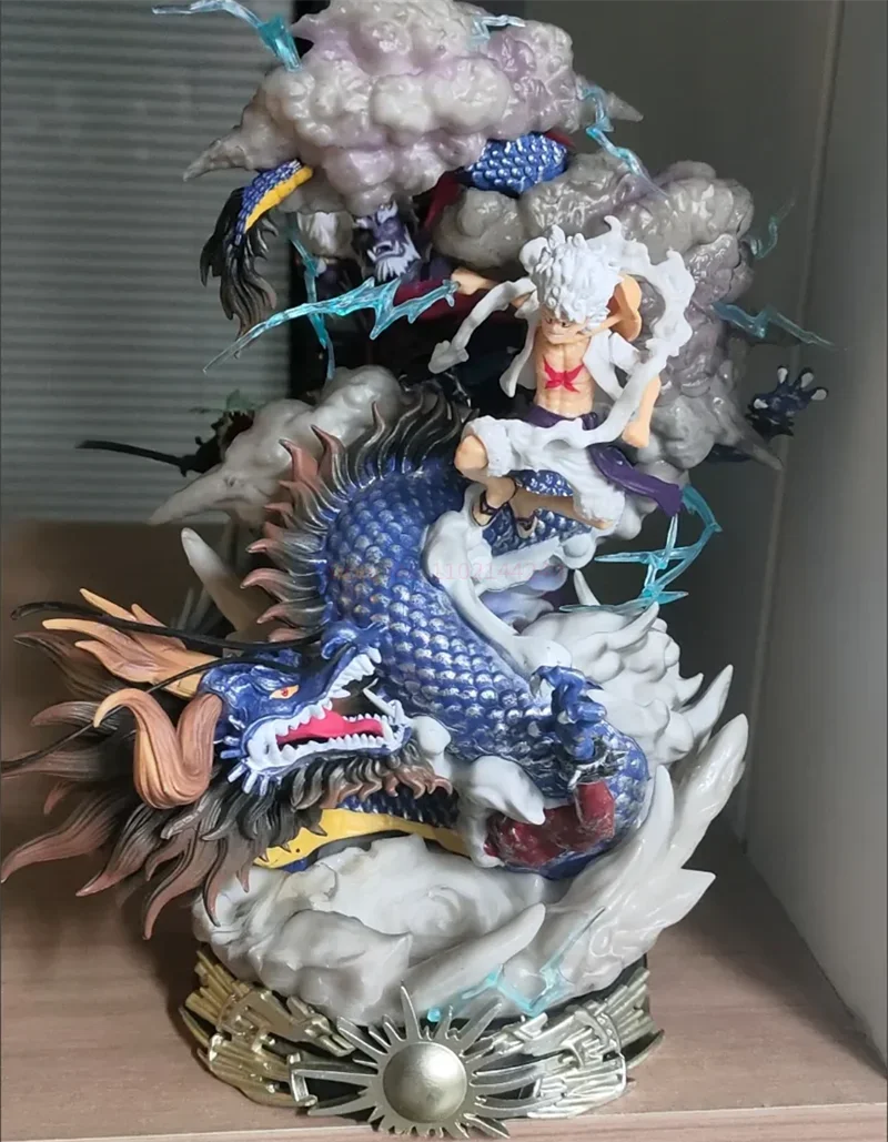 23cm Luffy Vs Kaidou Anime Figures One Piece Figures Luffy Gear 5 Statue Nika Luffy Gk Onepiece Luffy Decor Model Doll Toys Gift