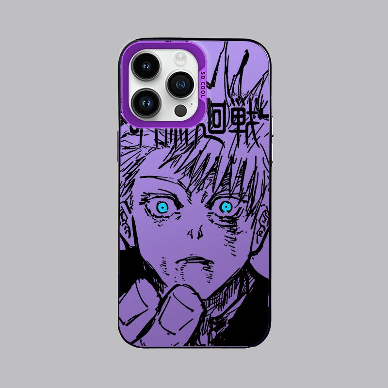 Jujutsu Kaisen Gojo Fashion For iPhone 15 14 13 12 11 Pro Max XS Max X XR 7 8 Plus 6S Fashion Colorful Silver Phone Case