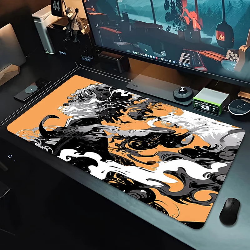 Demon Slayer Agatsuma Zenitsu Mouse Pad Gaming Accessories Office Gamer Desk Mat Non-Slip Laptop ground Large PC carpet Mousepad