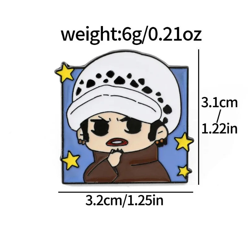 One Piece Cartoon Broochs Cap Luffy Zoro Sanji Anime Action Figures Q Figurals Toys Badges Merchandise Decoration Children Gifts