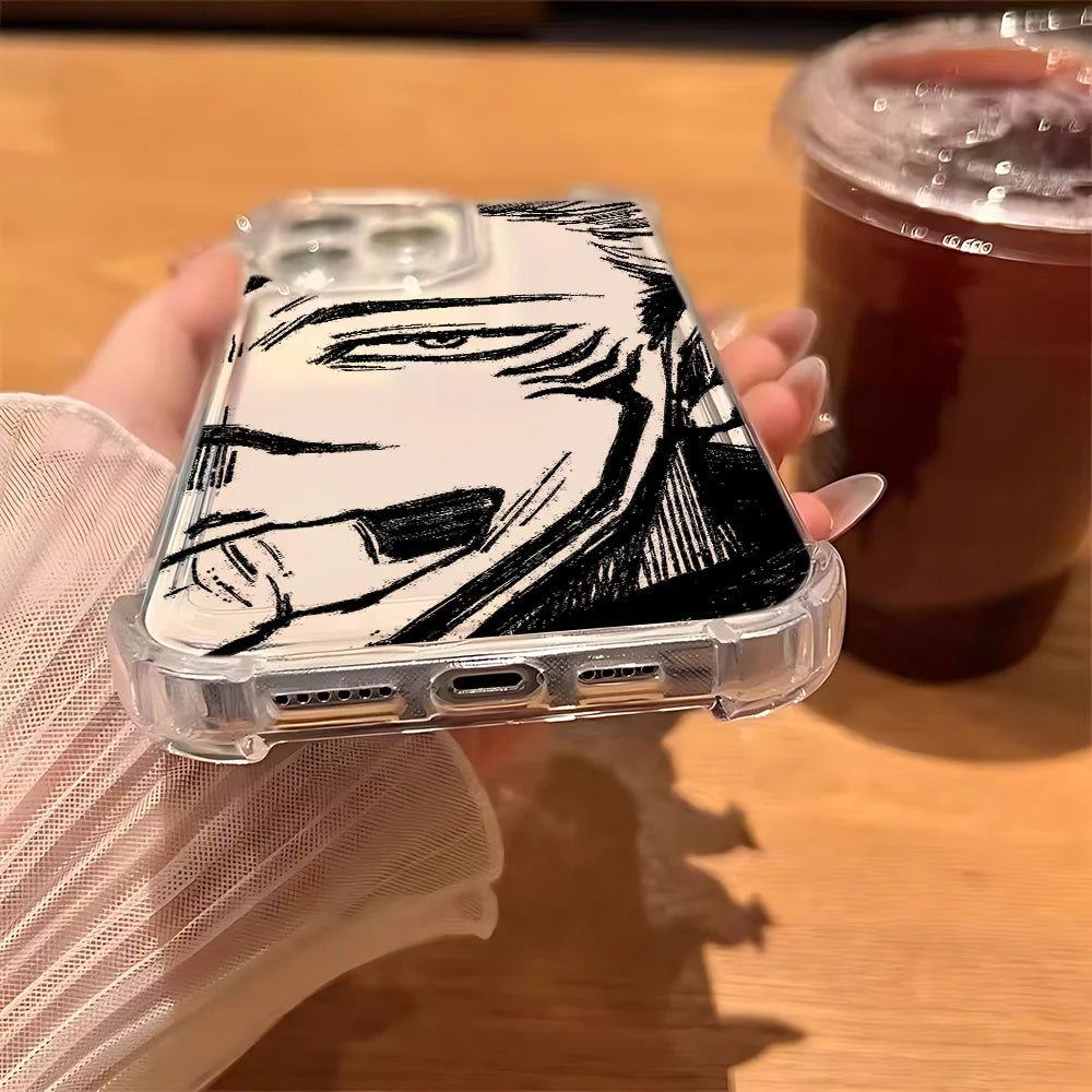 Anime Jujutsus Kaisens Gojo Phone Case for IPhone 16 15 14 13 12 11 Mini Pro Max X XR XSMax 8 Plus Shockproof Transparent Cover