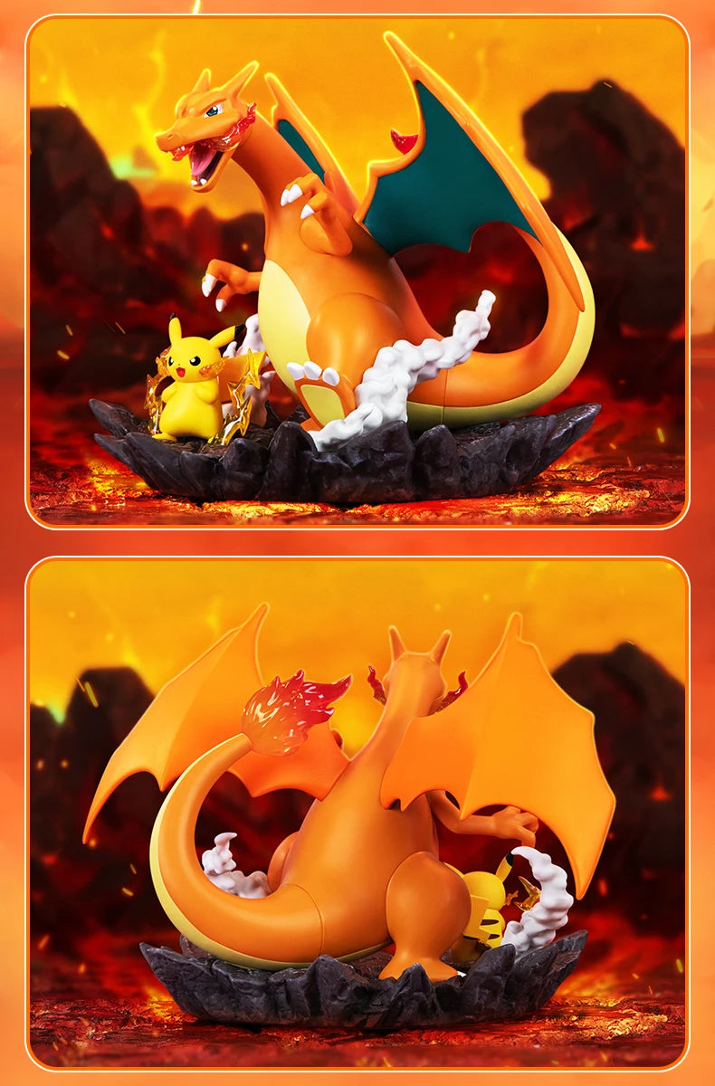 Genuine 16cm Pokemon Action Figures Charizard With Pikachu Cartoon Anime Collectible Model Toys For Birthday Gift