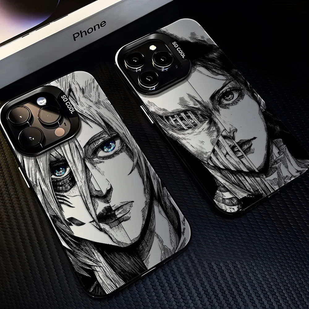 Luxury Hot Anime Attack On Titan Phone Case For iPhone 16e 16 15 14 13 12 11 mini Pro Max X XR XSMAX 8 7 Plus Anti Fall Cover