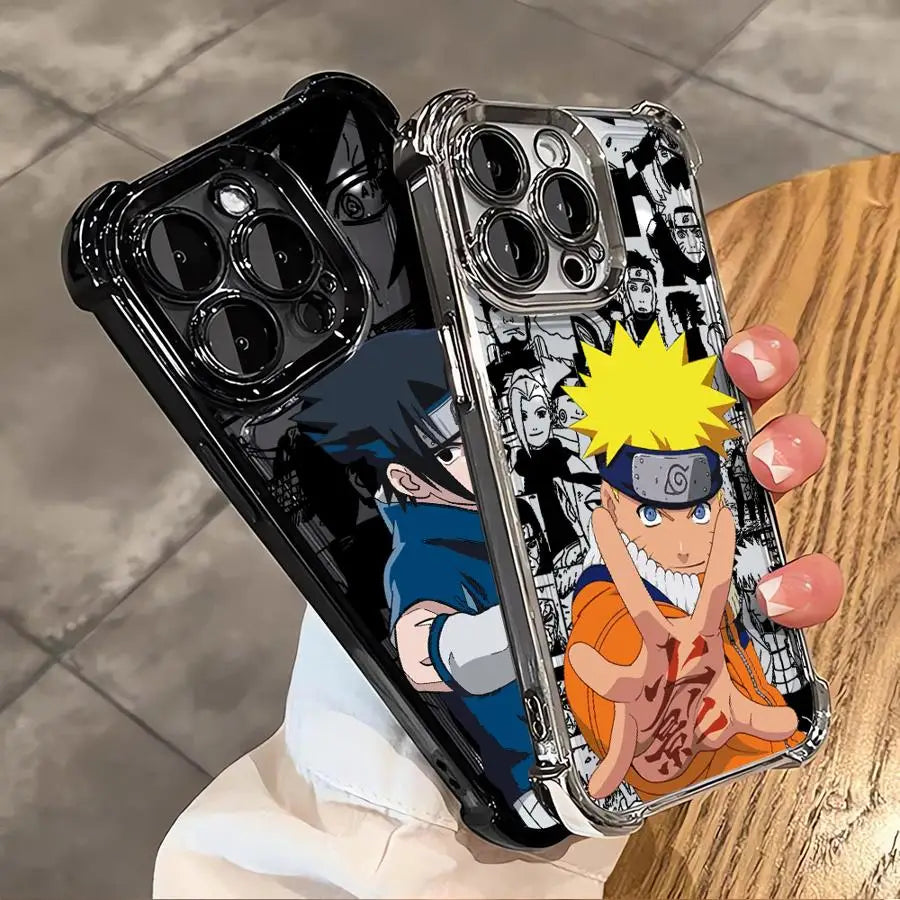 Case for iPhone 11 16 Pro Max 15 Plus 13 17 Air 14 12 Soft Phone Cover Anime Character Sasukes