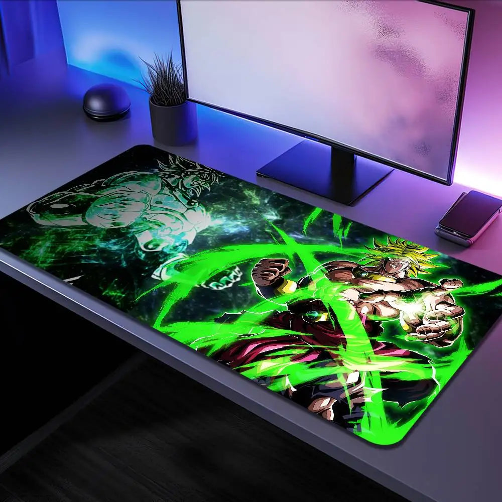 Broly Dragon Ball Anime Mousepad Large Desk Mat Keyboard Ergonomic Office Rubber PC Non-slip Anti-fray Home Custom Game