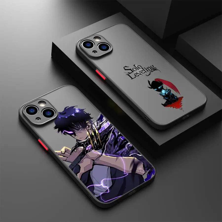 Anime S-Solo Levelings Phone Case for iPhone 14 15 16 Plus 11 12 13 Pro Max 12 Mini 7 8 SE XR XS 16e Soft shell