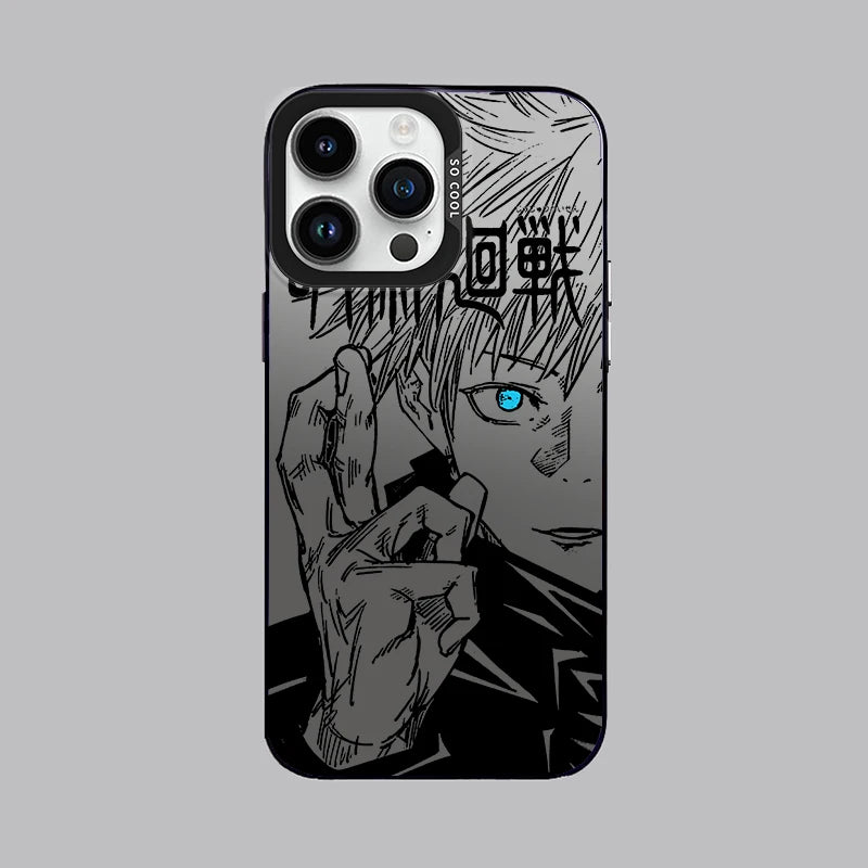 Jujutsu Kaisen Gojo Fashion For iPhone 15 14 13 12 11 Pro Max XS Max X XR 7 8 Plus 6S Fashion Colorful Silver Phone Case