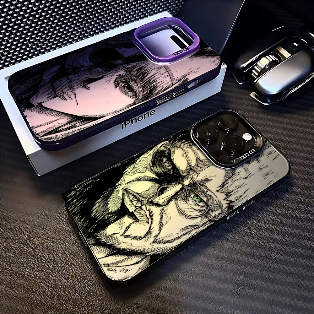 Luxury Hot Anime Attack On Titan Phone Case For iPhone 16e 16 15 14 13 12 11 mini Pro Max X XR XSMAX 8 7 Plus Anti Fall Cover