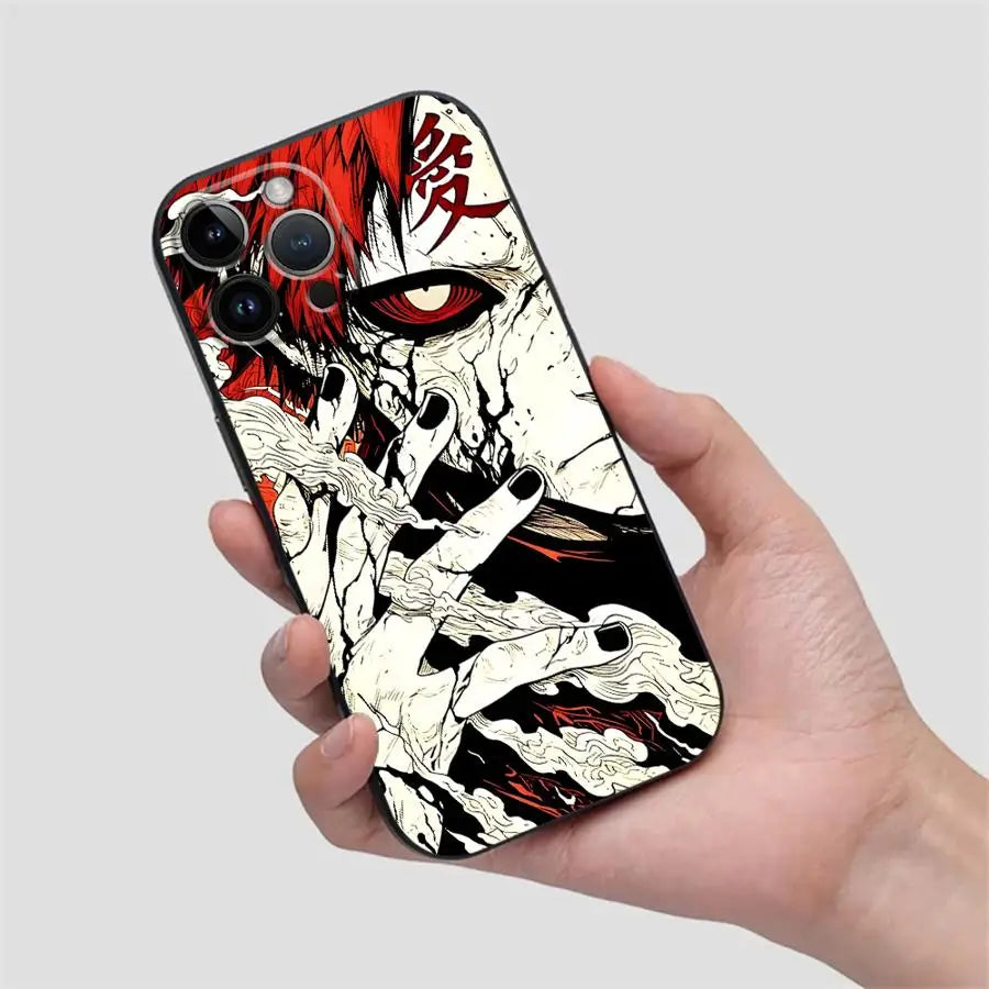 Soft Back Phone Cover Case for iPhone 7 8 11 X XS XR 13 Mini 17Air 15 Plus 17 16 Pro Max 12 SE 14 Anime Cool Gaara