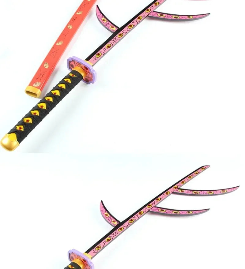 104cm Demon Slayer Kokushibo Katana Kimetsu No Yaiba Blade Sword Anime Cosplay Prop Real Size Japanese Katana Samurai Sabre Toy