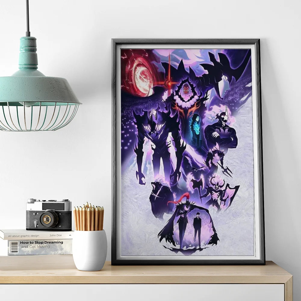 1PC Solo Leveling Poster Self-adhesive Art Waterproof Paper Sticker Coffee House Bar Room Wall Decor