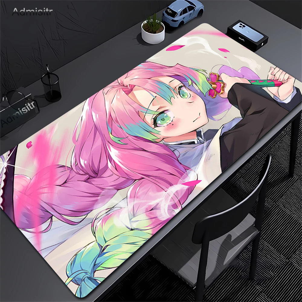 Mouse Pad Gaming Laptops Keyboard Mat Xxl Pc Desk Protector Deskmat Gamer Mats Anime Demon Slayers Rengoku Kyoujurou Pc Mousepad