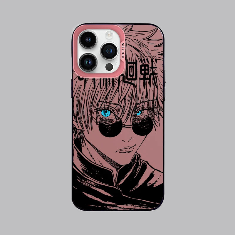 Jujutsu Kaisen Gojo Fashion For iPhone 15 14 13 12 11 Pro Max XS Max X XR 7 8 Plus 6S Fashion Colorful Silver Phone Case