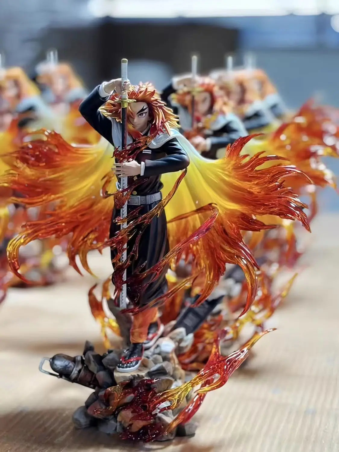 30cm Demon Slayer Rengoku Kyoujurou Anime Figure Rengoku Kyoujurou Figurine Pvc Model Statue Collection Decoration Desk Toy Gift