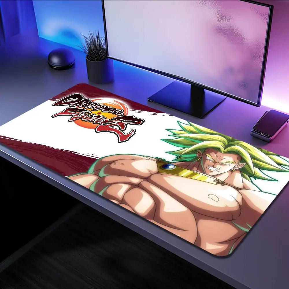Broly Dragon Ball Anime Mousepad Large Desk Mat Keyboard Ergonomic Office Rubber PC Non-slip Anti-fray Home Custom Game