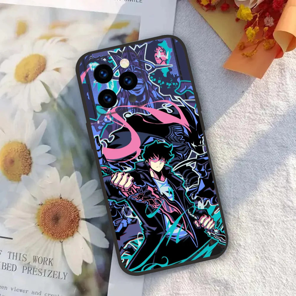 1PC Anime Solo Leveling Phone Case Silicone Soft For iPhone 16 15 14 13 12 11 X XR Plus Pro Max Plus
