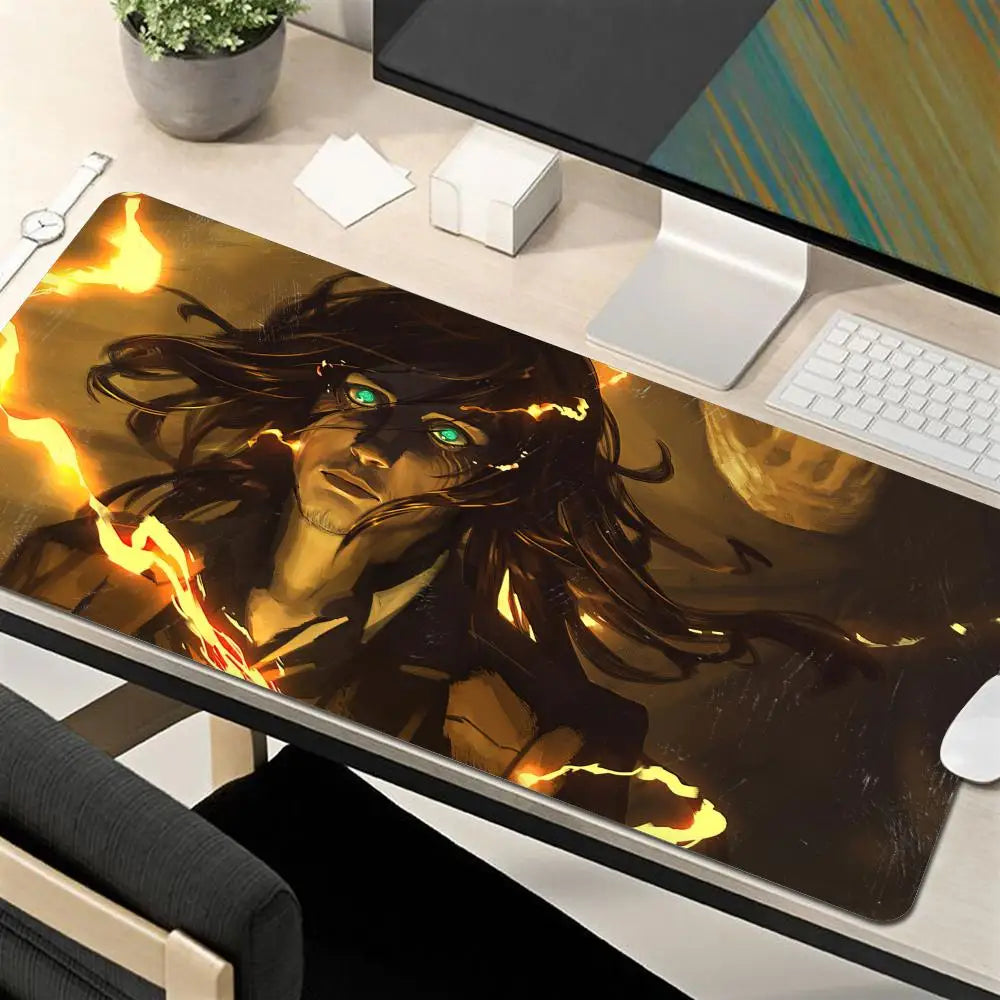 Attack on Titan Anime Large Lock Edge Mouse Pad Computer Mousepad XXL S Gaming Padmouse Gamer Laptop Keyboard Mouse Mats Carpet