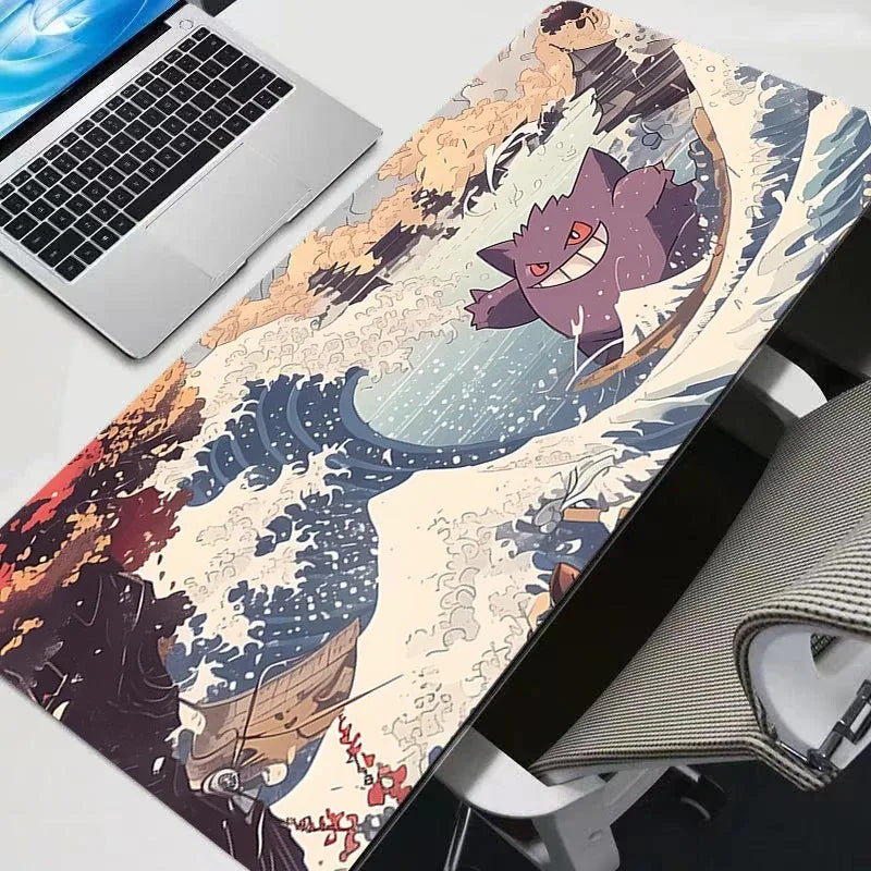 Large Mouse Pads P-pokemon Gengar Desk Gaming Mousepad with Stitched Edges and Non-Slip Rubber Base Extended 900x400 Mouse Pad