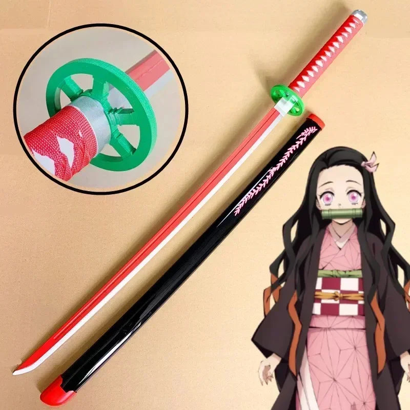104cm Demon Slayer Kokushibo Katana Kimetsu No Yaiba Blade Sword Anime Cosplay Prop Real Size Japanese Katana Samurai Sabre Toy