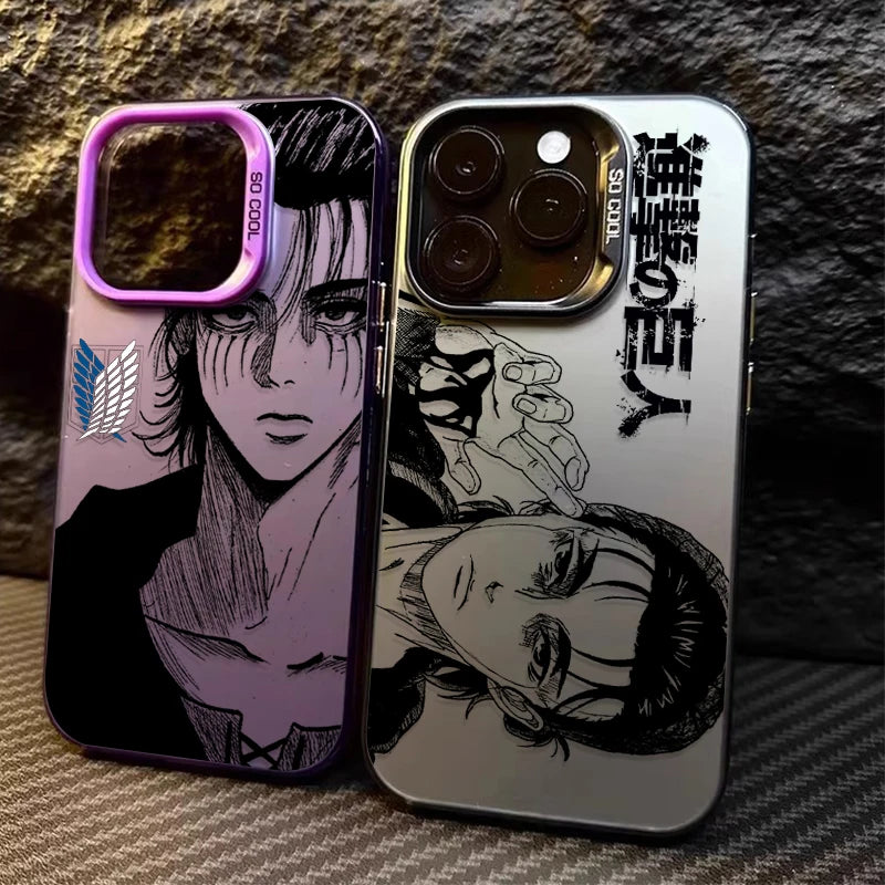 Eren Yeager Attack on Titan Case for iPhone 16E SE4 16 15 14 13 12 11 Pro Max XS X XR 8 7 Plus SE 2020 Shockproof Matte Cover