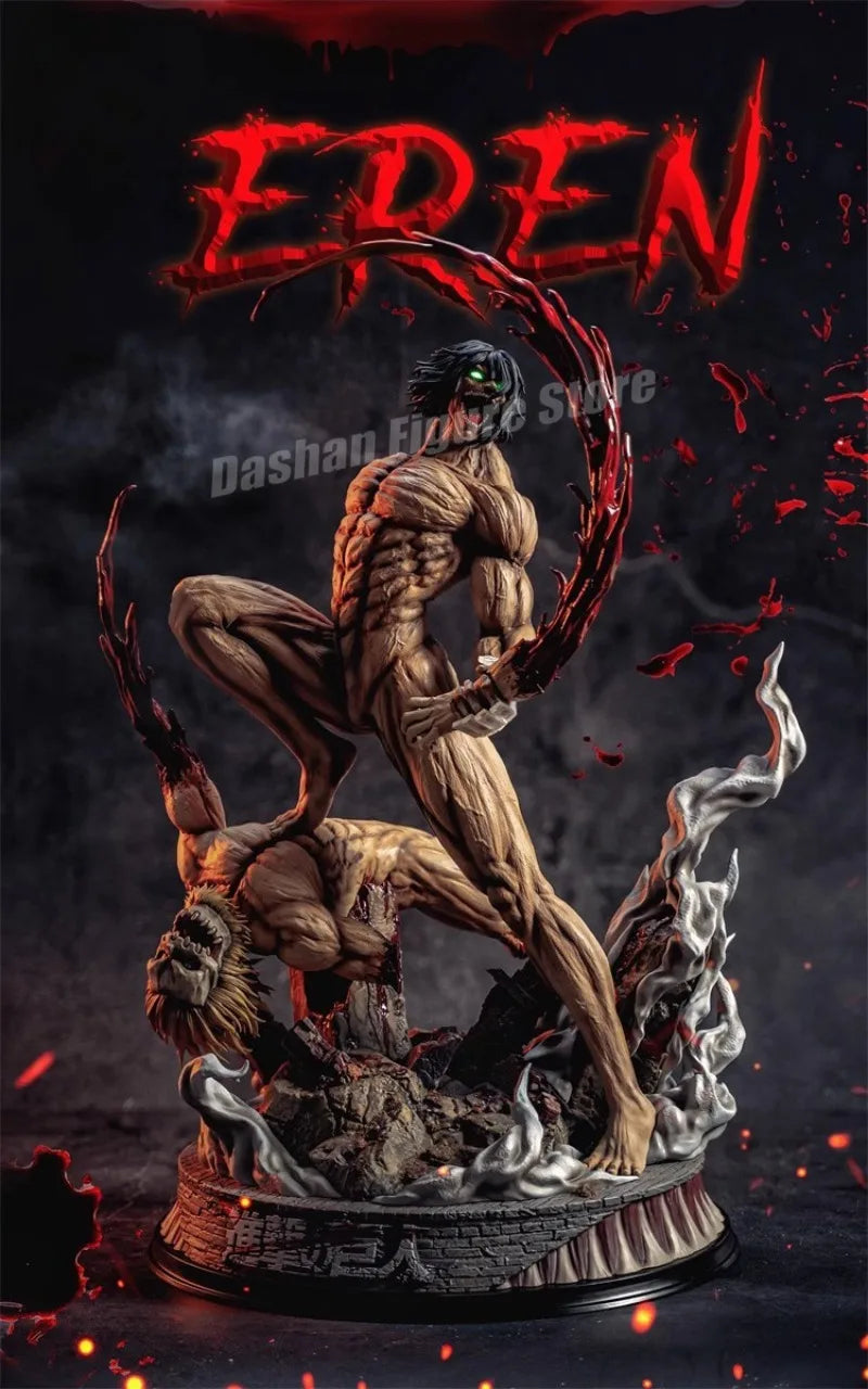 Anime Attack on Titan Action Figure Eren Jaeger Statue PVC Collectible Model Shingeki no kyojin Combat Form Eren Figurine Toys