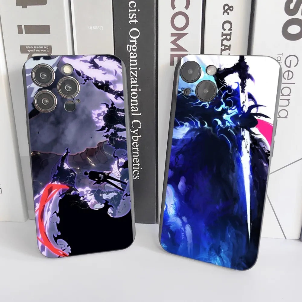1PC Anime Solo Leveling Phone Case Silicone Soft For iPhone 16 15 14 13 12 11 X XR Plus Pro Max Plus