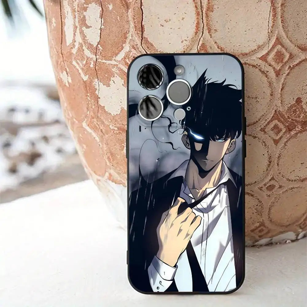 1pc Solo Leveling Anime Phone Case Silicone Soft For IPhone 16 15 14 13 12 11 X XR Plus Pro Max Plus