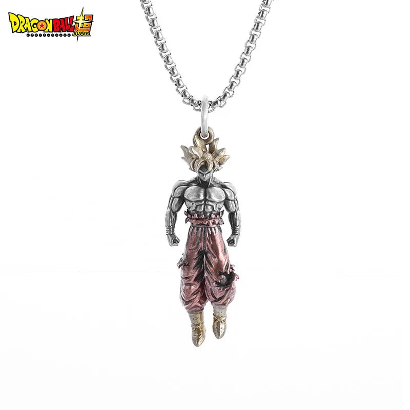 New Anime Cartoon Dragon Ball Z Super Saiyan Son Goku Alloy Electroplate Personality Hip Hop