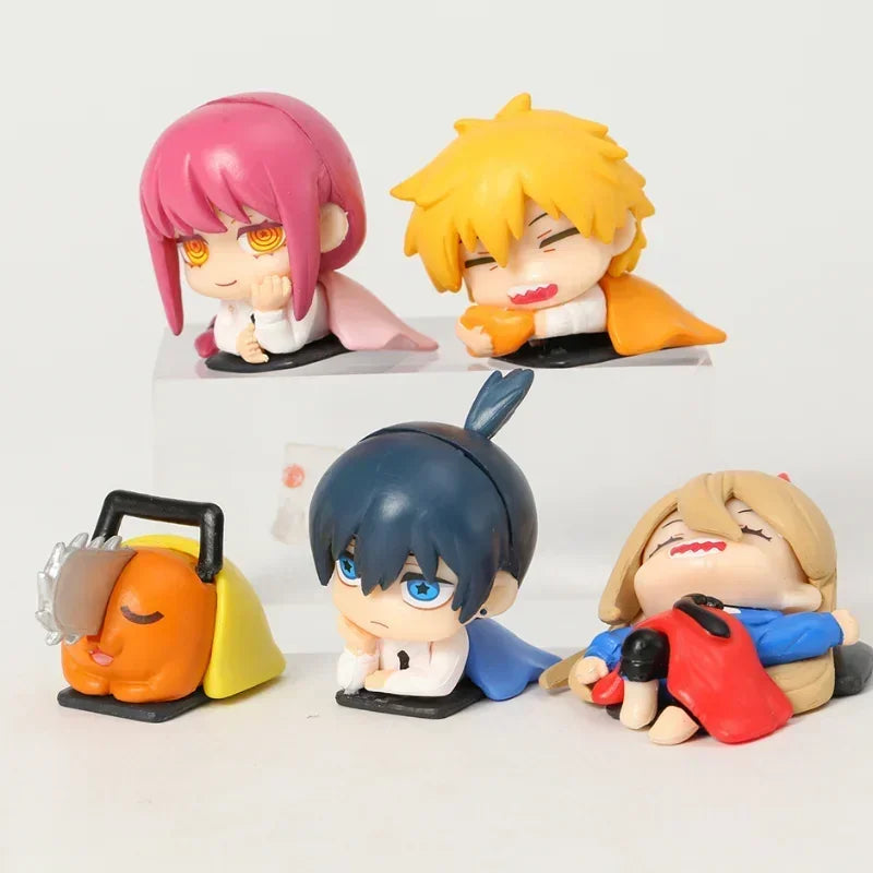 Chainsaw Man Power Figure Anime Cute Aki Denji Statue Makima Sleeping Decoration Action Figurine Sculpture Desk Accessories Gift