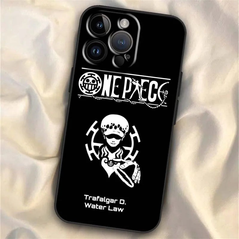 O-One Pieces Anime Cover For Apple iPhone 16 15 14 13 12 11 XS X Mini Plus Pro Max Black Phone Case