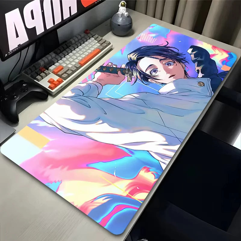 Anime Purple Mouse Pad HD XXL Yuta Okkotsu Gaming Keyboard Rug Laptop Jujutsu Kaisen Mousepad PC Gamer Cabinet Extended Desk Mat