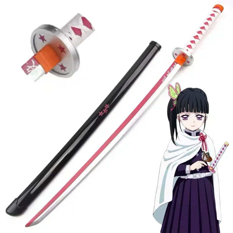 104cm Demon Slayer Kokushibo Katana Kimetsu No Yaiba Blade Sword Anime Cosplay Prop Real Size Japanese Katana Samurai Sabre Toy