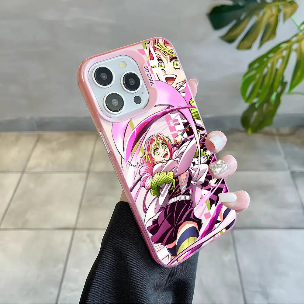 Hot Anime Demon Slayer Magsafe Magnetic Case for iPhone 11 12 13 14 15 16 Pro Max Plus Soft Silver Plated Anti Fall Cover