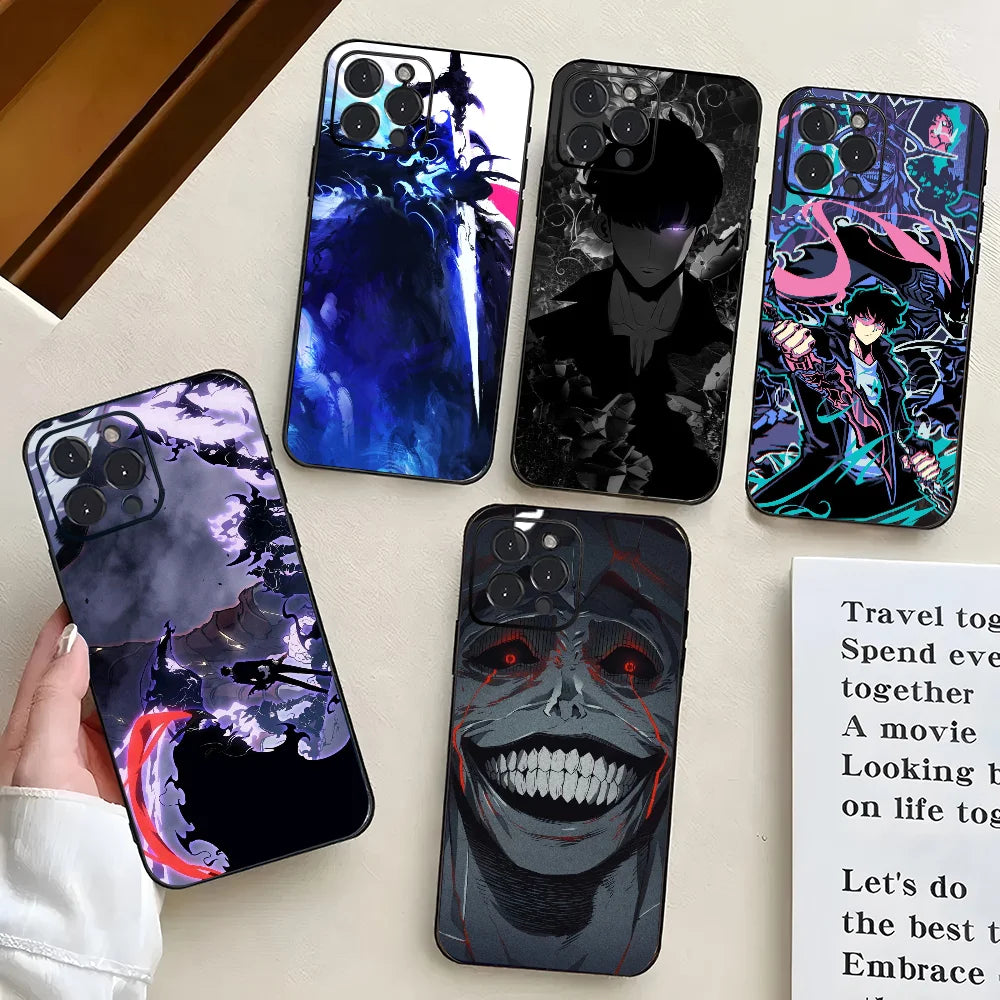 1PC Anime Solo Leveling Phone Case Silicone Soft For iPhone 16 15 14 13 12 11 X XR Plus Pro Max Plus