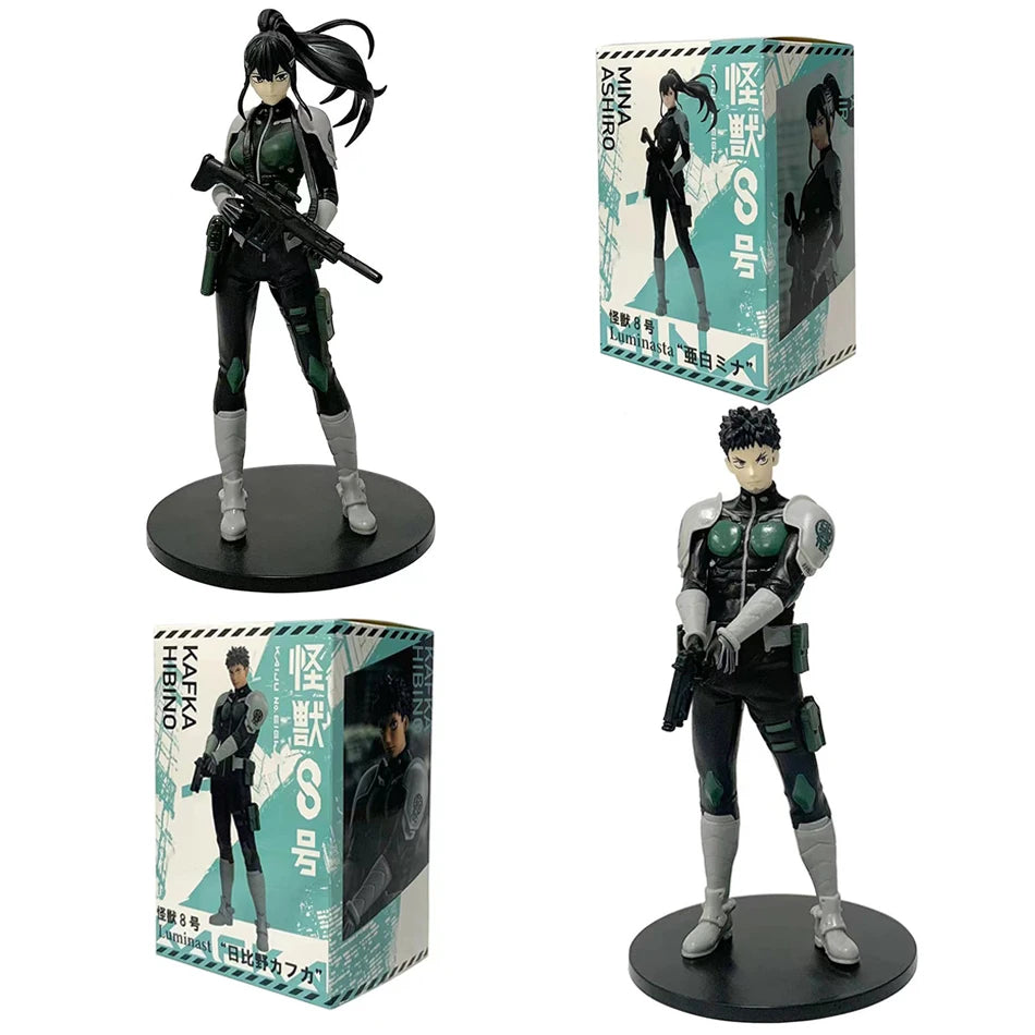 In Stock 1-4PCS Amine Kaiju No. 8 Figure Kafka Hibino Mina Ashiro Skeleton Creative PVC Model Toys Kids Action Statue Doll Gifts