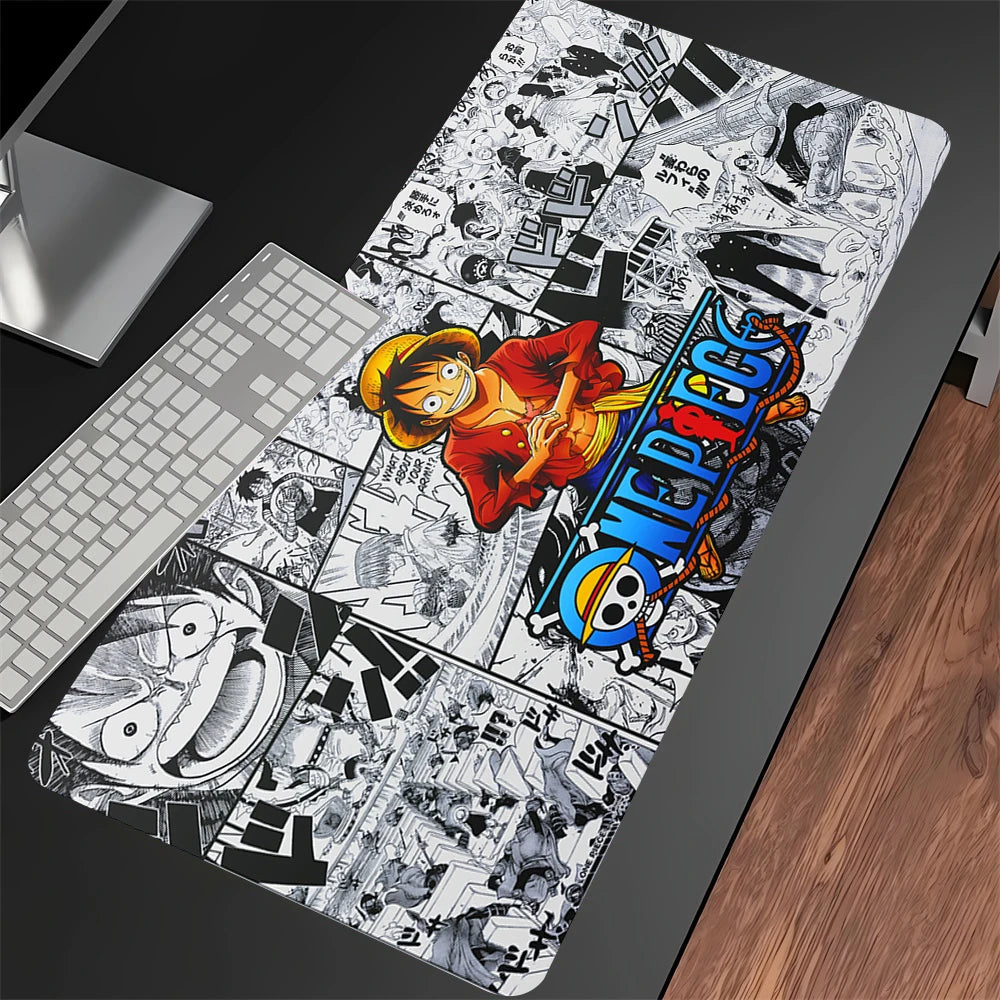 Luffys-Gear5 Desk Mat Large Mousepad Anime Mouse Pad O-One-PieceS Pc Accessories Gamer Keyboard Xxl Gaming Extended Mats