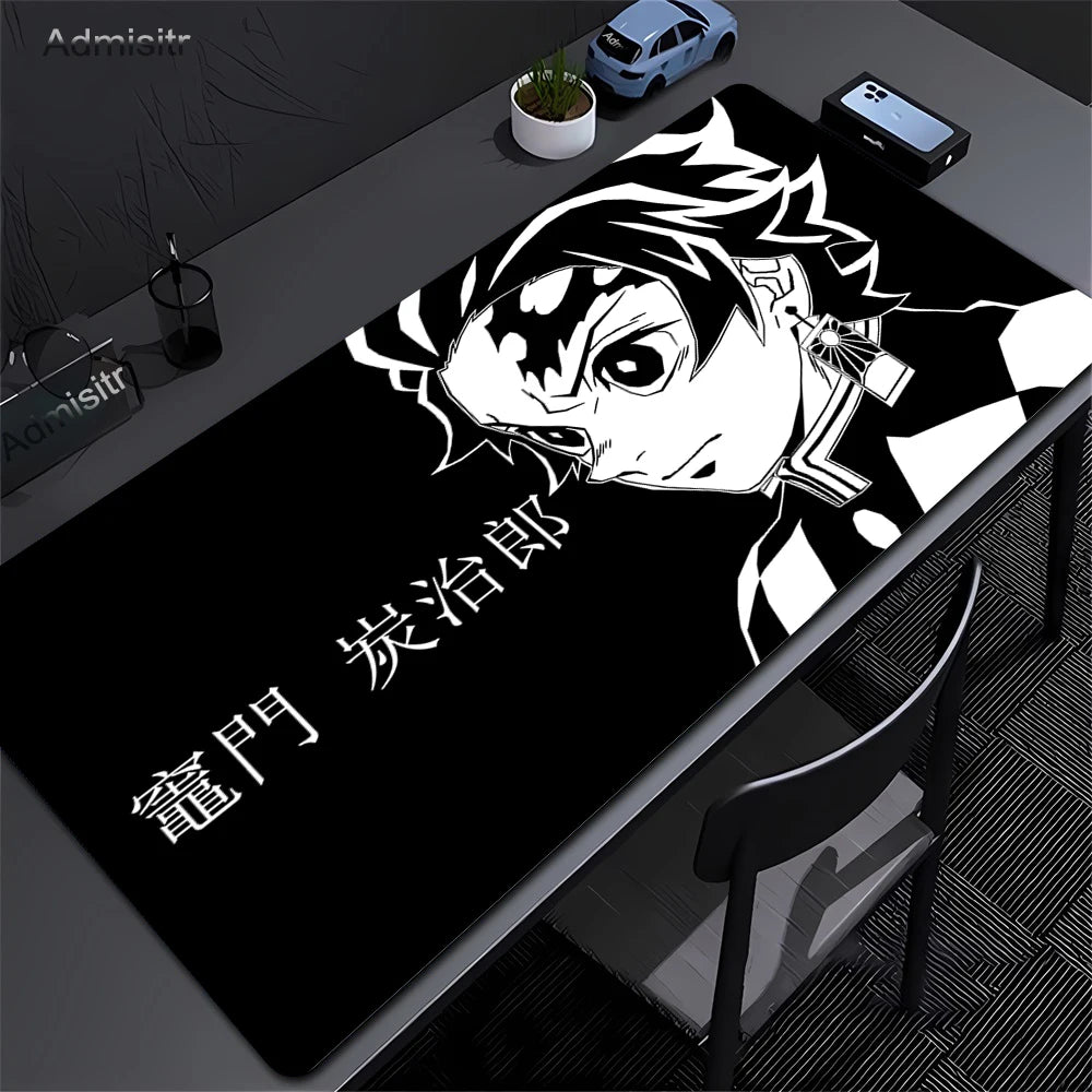 Large Mouse Pad Demon Slayer Nezuko Cute Anime Mousepads Kawaii Table Mats Office Accessories Deskmat Rubbe Lockedge Mouse Mat