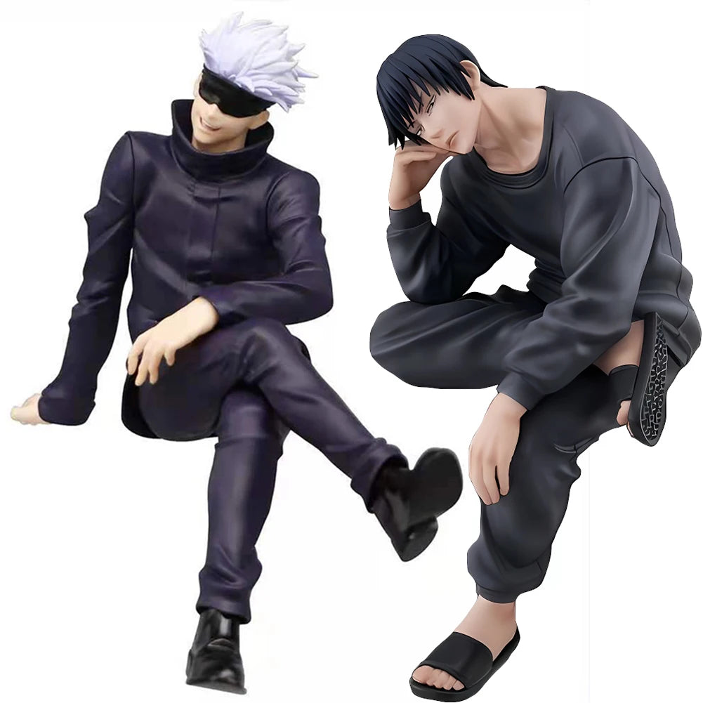 Anime JJK figure Gojo Satoru Fushiguro Toji model sitting pose action figure Computer desk decora car accessorie collection gift